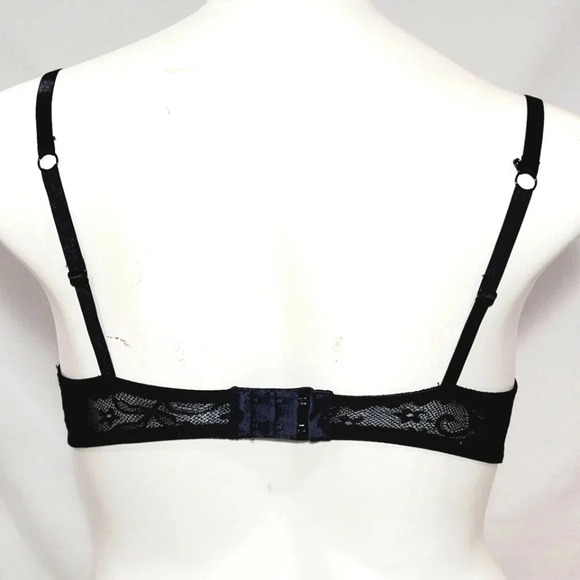 32AA Xhilaration Lace T-Shirt Push-Up Plunge UW Bra Black NWT - Picture 4 of 7